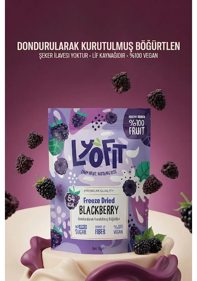 Lyofit Food Freeze Dried Böğürtlen 15 G