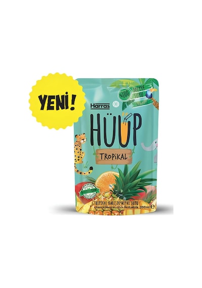 Hüüp Katkısız Karışık Meyve Suyu Elma Portakal Mandalina Ananas Muz Mango X 20 Adet