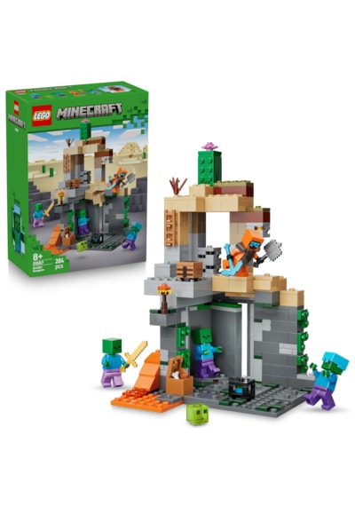 LEGO® Minecraft® Zombi Zindanı 21587 - 8 Yaş ve Üzeri Çocuklar için 3 Zombi Figürü İçeren Yaratıcı Oyuncak Yapım Seti (284 Parça)
