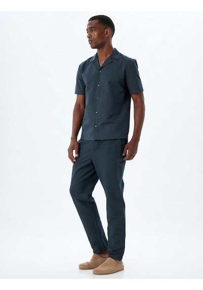 Koton Chino Pantolon Cep Detaylı Beli Bağcıklı Pamuklu Lacivert 5wam40043hw Lacivert