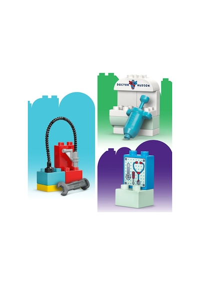 LEGO® DUPLO® │ Disney ve Pixar Arabalar McQueen’in Doc’un Garajını Ziyareti 10456 - 2 Yaş ve Üzeri Çocuklar için Oyuncak Yapım Seti (35P)