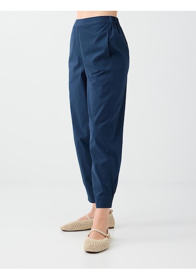 Jimmy Key Lacivert Beli Lastikli Pamuk Karışımlı Poplin Pantolon 6sw187657494