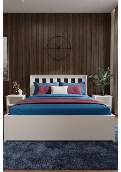 Stark Çift Kişilik Mdf Karyola Ve 2 Komodinli Set