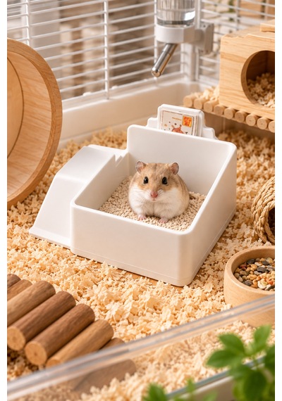Hamster Tuvaleti Ve Kum Banyosu Kabı Küçük Kemirgenler İçin Pratik Kafes Aksesuarı