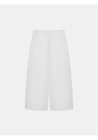 Dilvin 72654 Volanlı Geniş Paça Pantolon-beyaz Beyaz