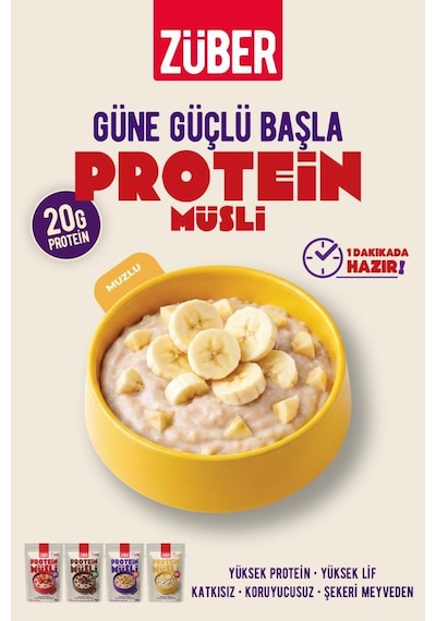 Muzlu Yulaflı Protein Müsli 20g Protein 70g X 5 Adet