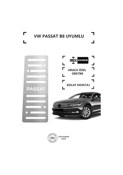 A&g Tuning Volkswagen Passat B8 Ayak Dinlendirme Pedalı Krom Ayak Dayama Pedalı Kgagpedal000010