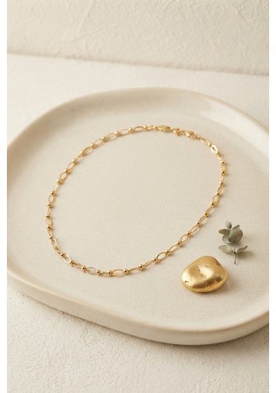 Cm Top Ve Halka Zincir Model 50 Cm Gold Renk Kadın Kolye Çr
