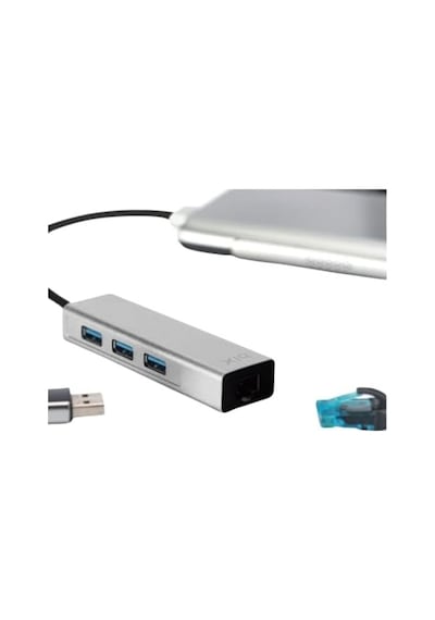 Bx06hb Usb 3.0, 1000mbps Güvenilir Kablolu Ağ Bağlantısı, 3 Portlu Çoklayıcı Hub Windows 10, 8.1, 8, 7, Vista, Xp Ve Mac Os 10 Uyumlu
