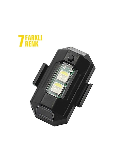 Space24 Sp103 Şarjlı 7 Renkli Led Flaşör Siyah