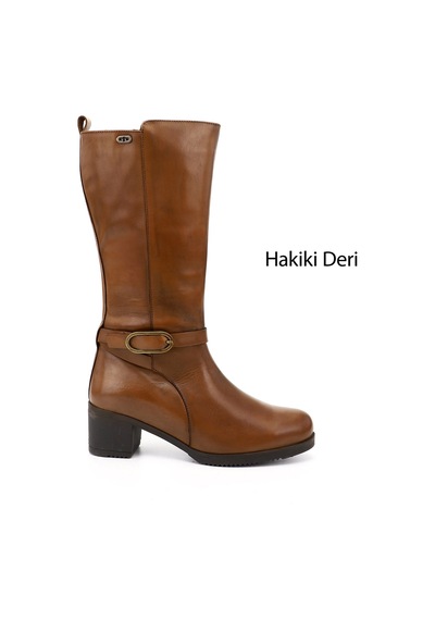 Gönderi(R) Gönderi R Kadın Taba Antik Kalın Topuklu Hakiki Deri Çizme Gkzc13444502 Taba