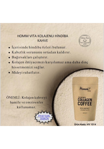 Homm Vita Kolajenli Hindiba Kahve İnce Öğütülmüş