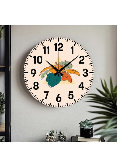 Dekoratif Türkçe Rakamlı Uv Baskılı Duvar Saati Sessiz Akar Mekanizma 40cm Metal Akrep Yelkovan Turuncu