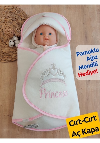 Bebek Kundağı Kız Bebek Dış Kundak Battaniyesi Hastane Çıkışı Kundak Battaniye Hediyelik Knd45166 Ekru