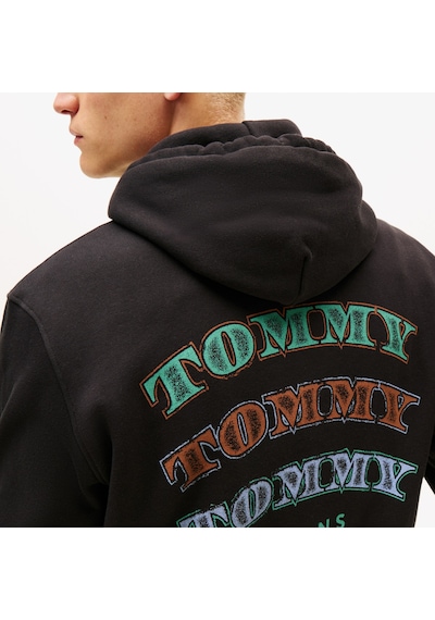 Tommy Hilfiger Jeans Regular Dollar Stack Erkek Siyah Sweatshirt Dm0dm22365
