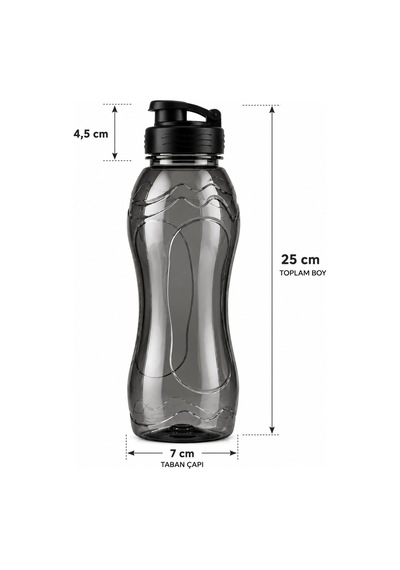 750 Ml Sert Plastik Su Matarası Kilitli Kapaklı, Bpa Free Su Şişesi 3 Renk Seçeneği İle Siyah