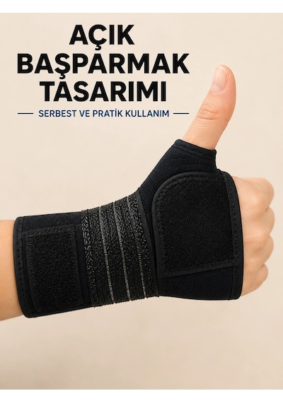 Mey İthalat Avuç İçi Destekli El Bilekliği Metal Destekli Ayarlanabilir Bilek Ateli Diğer