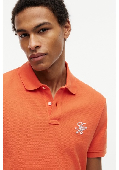 Tommy Hilfiger Th Erkek Script Regular Turuncu Polo Yaka T-shirt-16259