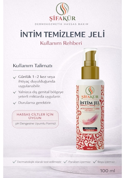 Şifakür İntim Temizleme Jeli Ph Dengeli Hassas Bölge Bakım 100ml