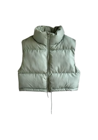 Feg Store Kadın Mint Yeşili Crop Dik Yaka Fermuarlı Belden Lastikli Ayarlanabilir Şişme Yelek Yeşil Feg Store Kadın Mint Yeşili Crop Dik Yaka Fermuarlı Belden Lastikli Ayarlanabilir Şişme Yelek Yeşil