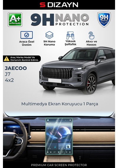 S-dizayn Jaecoo J7 4x2 9h Nano Multimedya Ekran Koruyucu Parlak 2024 Üzeri A+ Kalite