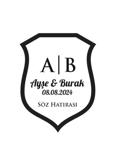Damla Kalkan Mühür Kına Nişan Düğün 3x3 Cm Özel Etiket / 50 Adet Sticker Beyaz