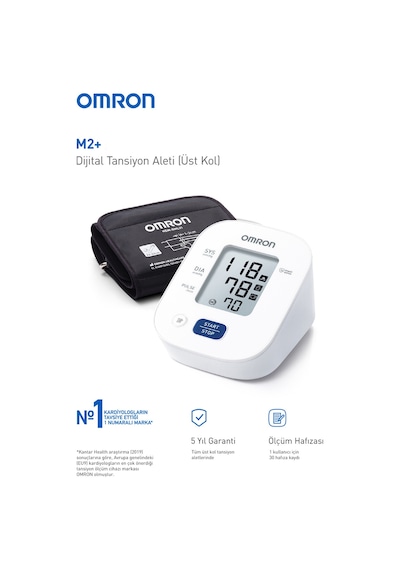 Omron HEM-7146-E M2+ 30 Ölçüm Hafızalı Geniş Manşetli Üst Koldan Ölçer Dijital Tansiyon Aleti