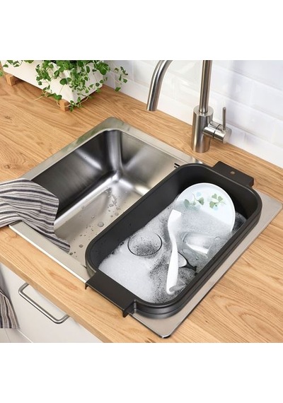 Ikea Lıllhavet Bulaşık/sebze Meyve Kabı, Antrasit, 12 Lt, Sebze Ve Meyve Yıkamak İçin Kullanılabilir