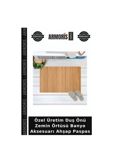 Özel Üretim Duş Önü Zemin Örtüsü Banyo Aksesuarı Ahşap Paspas