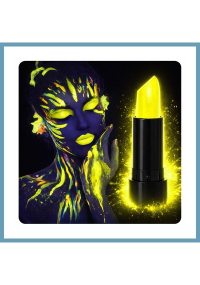Bezos Uv Neon Sarı Ruj Karanlıkta Parlayan Makyaj Boyası Mbt06 Diğer