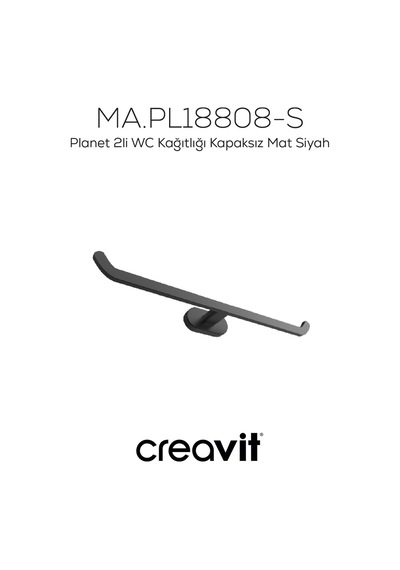Creavit PL18808-S Planet 2li WC Kağıtlığı Kapaksız Mat Siyah