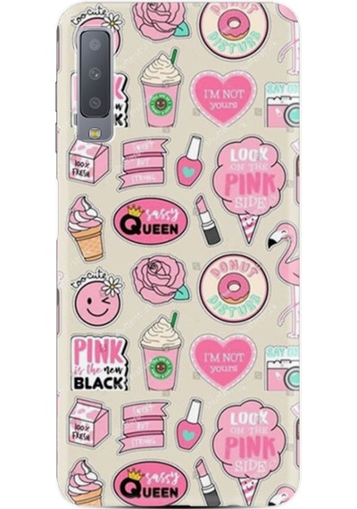 Samsung Uyumlu Galaxy A7 2018 Kilif Desenli Donut Flamingo 1415 527817212