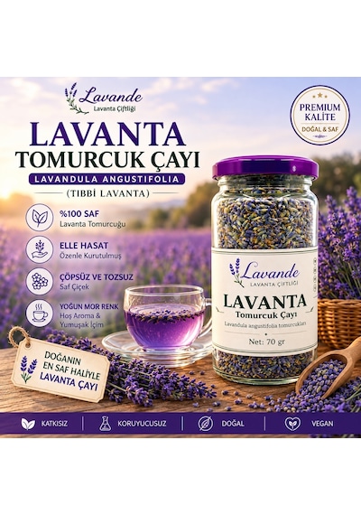 Lavande Lavanta Çiftliği Lavanta Tomurcuk Çayı Yeni Sezon 2026 70 G