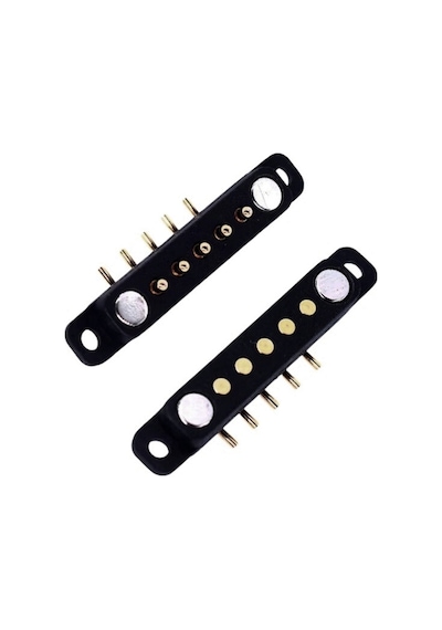 5-pin 2.54mm 90c Pogo Pin Manyetik Konnektör Takımı - Kulaklı
