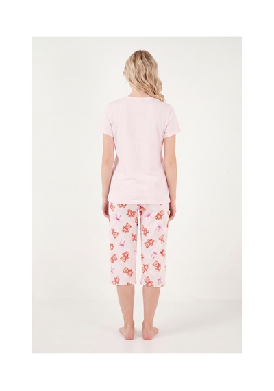 Lela Desenli Pamuklu Bisiklet Yaka Kaprili Pijama Takımı Bayan Pijama Takımı 65790787 Pembe Lela Desenli Pamuklu Bisiklet Yaka Kaprili Pijama Takımı Bayan Pijama Takımı 65790787 Pembe