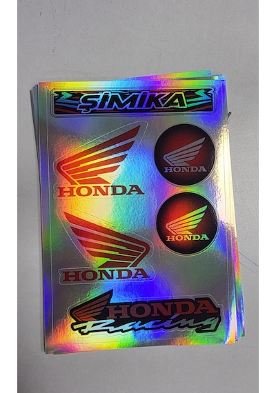 Honda Hologram 10x15 Cm Kaliteli Baskı Stıcker 1 Takim Etıket