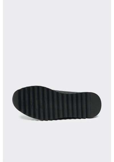 Derinet Hakiki Deri Comfort Erkek Sneaker Siyah Siyah