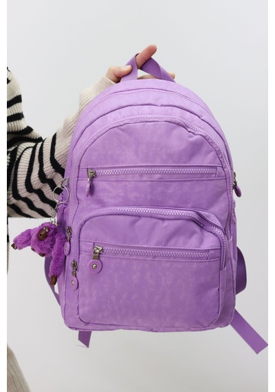 Probag Sevimli Peluş Figürlü Günlük Kadın Sırt Çantası Şık, Kullanışlı, Okula Ve Seyahate Uygun Lila