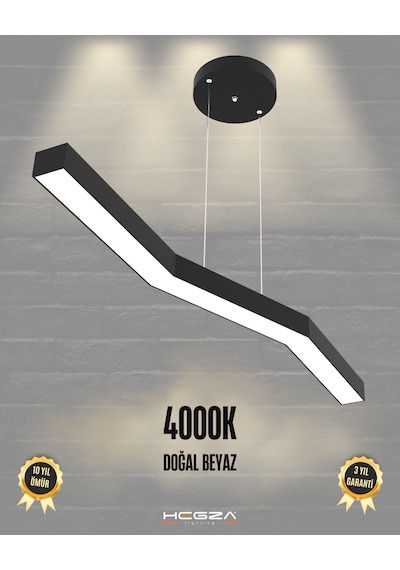 Gabbiano Siyah Kasa, Doğal Beyaz Işık Modern Sarkıt Led Avize Siyah