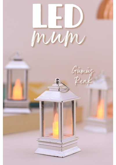 3 Adet Led Mum Mini Dörtgen Tip Pil Dahil Dumansız Alev Ledli Yapay Dekoratif Mum Işığı Gümüş Pt434 Gümüş