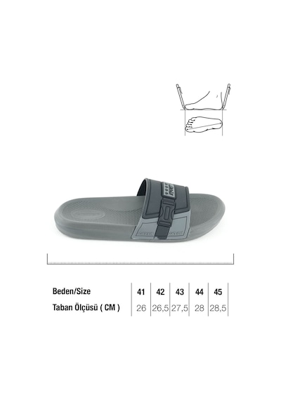 Gezer Sport Erkek Yazlık Pu Islak Zemine Uygun Günlük Ev Banyo Bahçe Havuz Terlik Gri