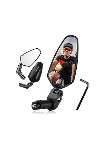 Bisiklet Dikiz Aynası Ayarlanabilir Ayna Mtb Katlanır Dikiz Aynası Bisiklet Gidon Aynaları,black 1pc Short