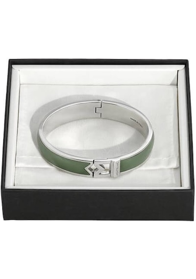 Montblanc M Logo Kil Deri Çelik Bilezik 133125 Yeşil