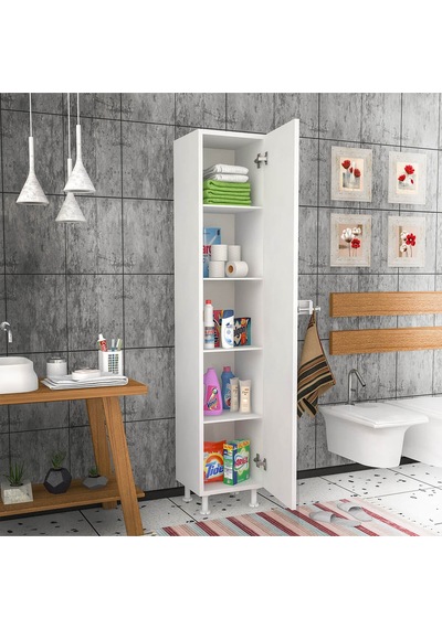 Moonlife 5 Raflı Banyo Boy Dolabı Çok Renkli