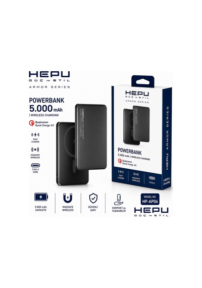 Lexroo Hp-ap06 Armor Series 5.000 Mah Kablosuz Powerbank - Qualcomm Quick Charge 3.0 & Type-c Çok Renkli