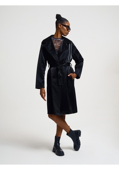 Regular Fit Kadın Trenchcoat Siyah