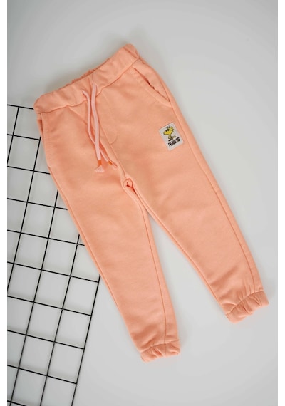 Miniko Kids Unisex Bileği Ribanalı Pamuk Eşofman Altı Turuncu