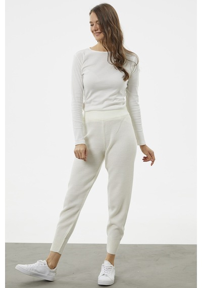 Sementa Jogger Rahat Kalıp Triko Pantolon - Kemik 001