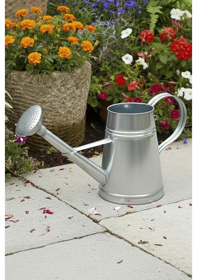 Stella 3 Litre Metal Çiçek Bahçe Sulama Kabı Modern Dekoratif Çok Amaçlı Sulak Galvaniz Genel