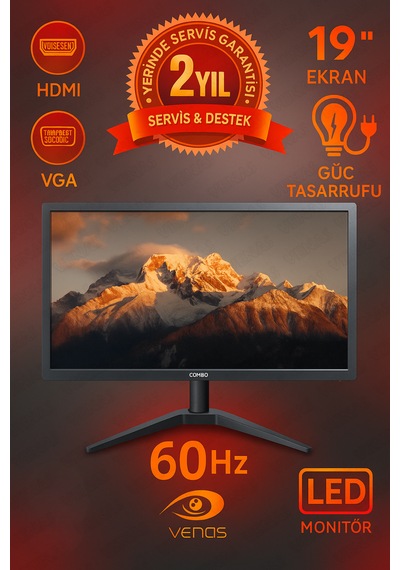 19 Geniş Ekran 60 Hz Led Monitör